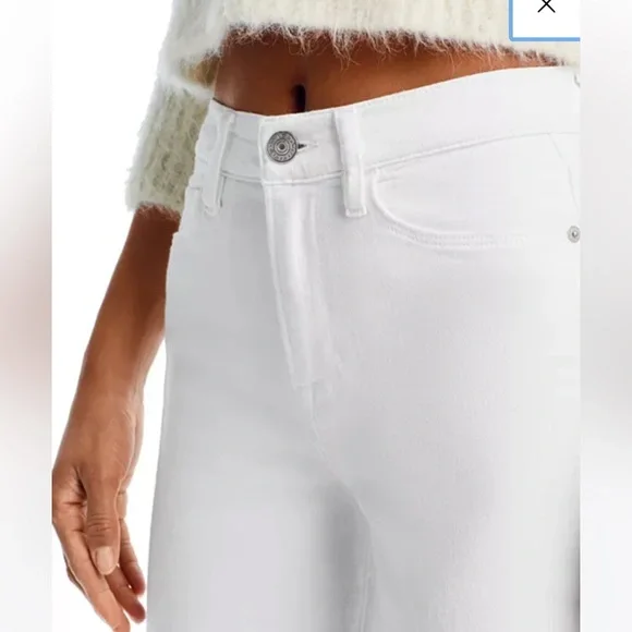 NWOT | FRAME Le Slim Palazzo Raw Hem Jeans | White | Full length | SZ 26 - Picture 3 of 13